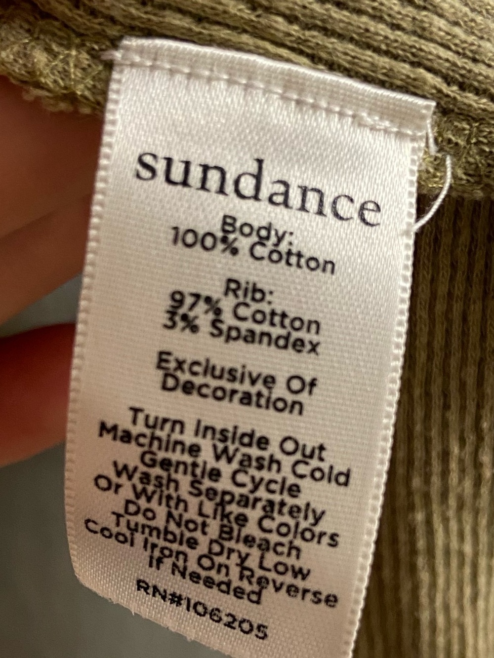 Sundance olive green v neck embroidered asymmetrical hem top Large - Picture 7 of 7